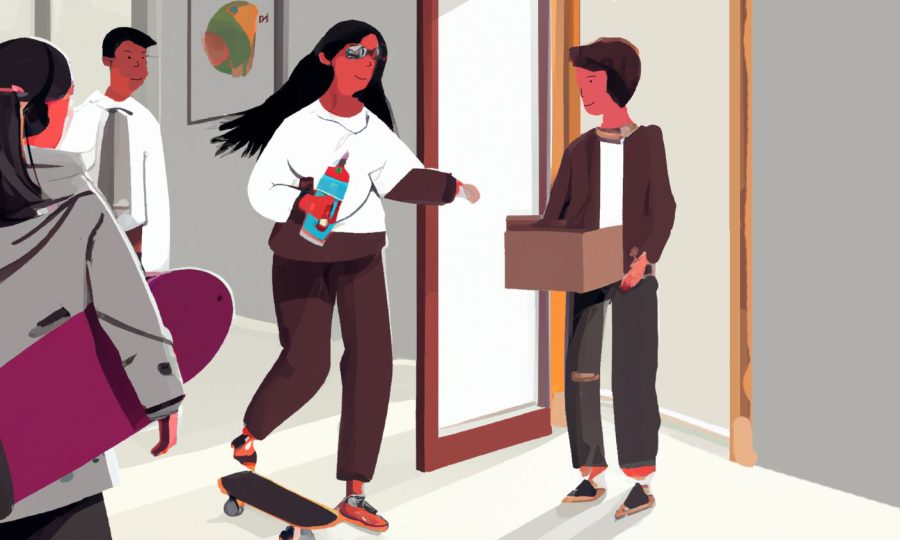 A crowd of Gen-Z workers move into an office
